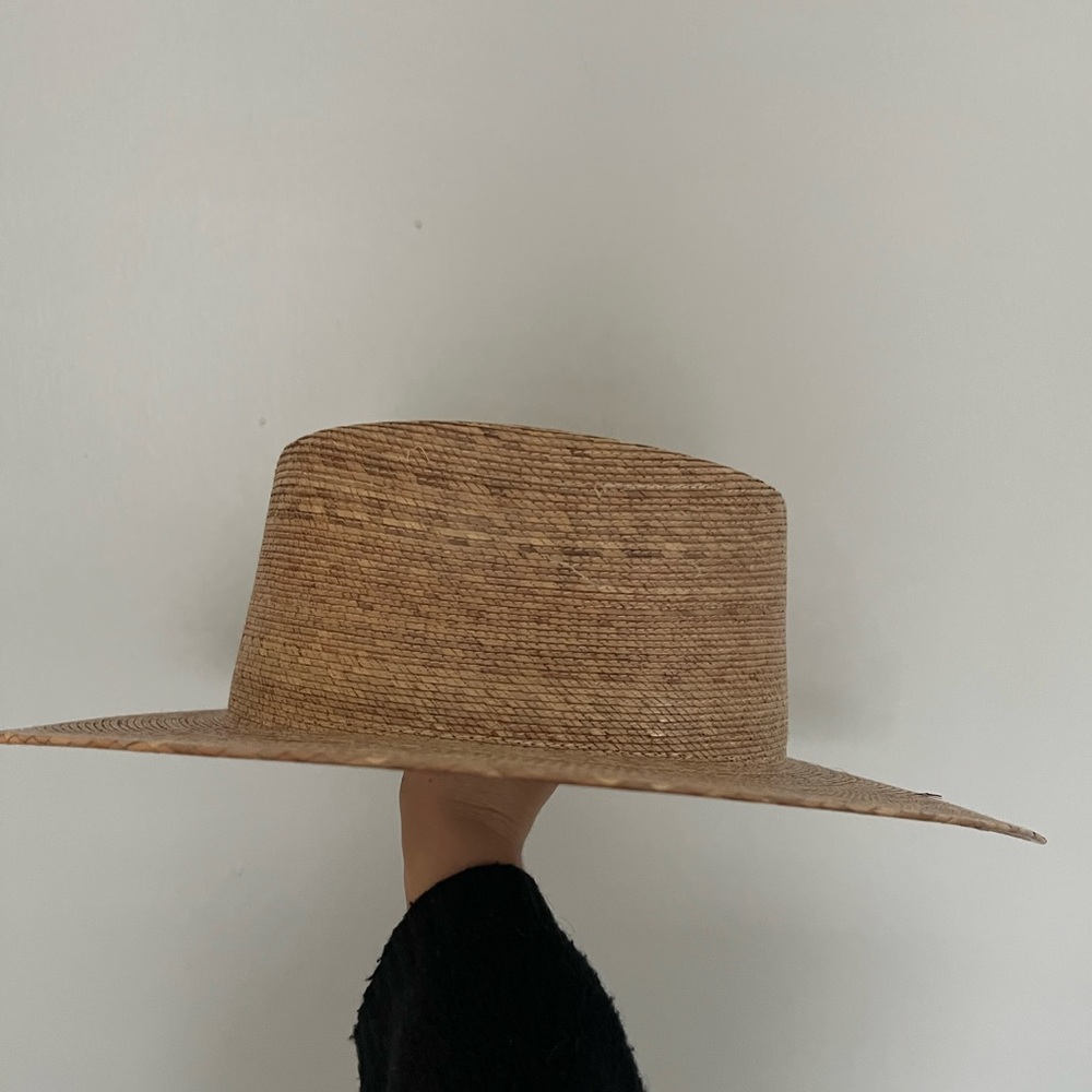 Lack Of Color Wide Brim Straw Panama Hat in Natural Tan